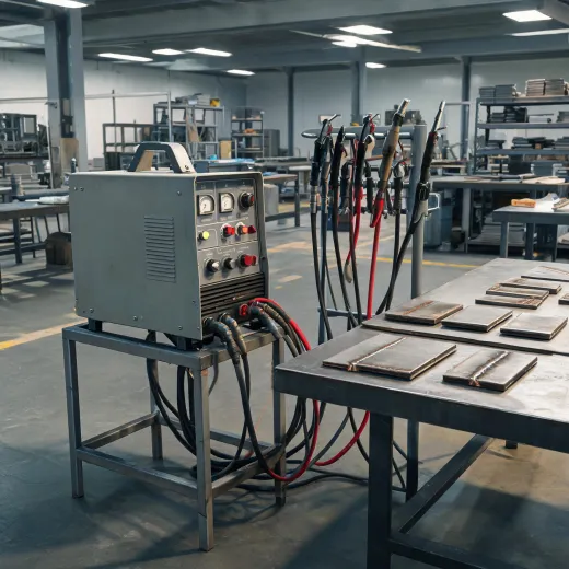 Industrial welding machine station