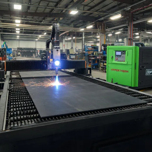 Plasma cutting machine with machine torch